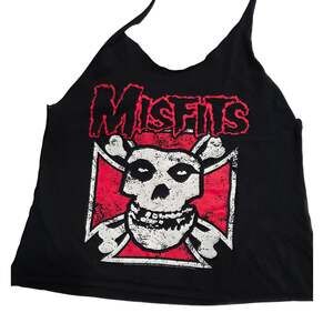 2013 Misfits Cinder Block Crimson Ghost Halter Top Women's Punk Goth Shirt